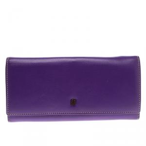 Carolina Herrera Purple Leather Continental Wallet
