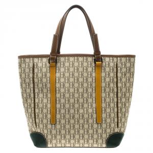 Pre Owned Carolina Herrera Multicolor Monogram Canvas Shopper Tote