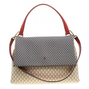 Pre Owned Carolina Herrera Multicolor Monogram Coated Canvas Top Handle Shoulder Bag