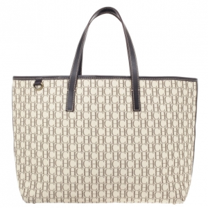 Pre Owned Carolina Herrera Monogram Canvas Shopper Tote