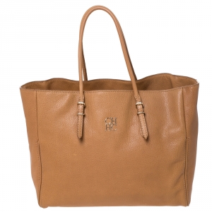 Pre Owned Carolina Herrera Tan Leather Tote