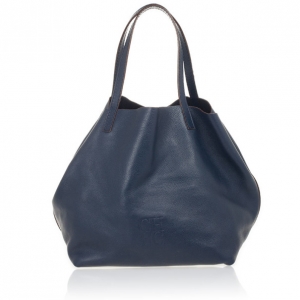 Pre Owned Carolina Herrera Blue Leather Matryoshka Tote