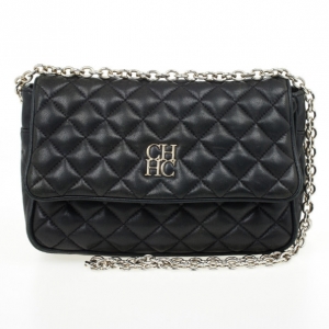 Pre Owned Carolina Herrera Black Quilted Flap Bag