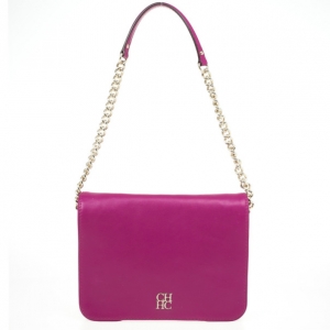 Pre Owned Carolina Herrera Fuchsia Flap Bag