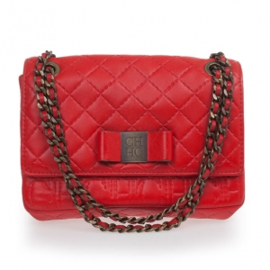 Pre Owned Carolina Herrera Monogram Embossed Bag