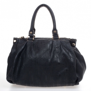 Pre Owned Carolina Herrera Black Monogram Boston Bag