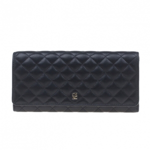 Pre Owned Carolina Herrera Black Quilted Leather Continental Wallet