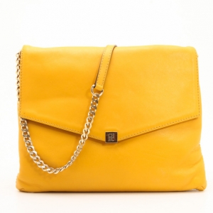 Pre Owned Carolina Herrera Yellow Envelope Shoulder Bag