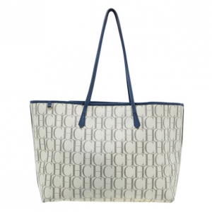 Pre Owned Carolina Herrera Monogram Coated Canvas Shopper Tote
