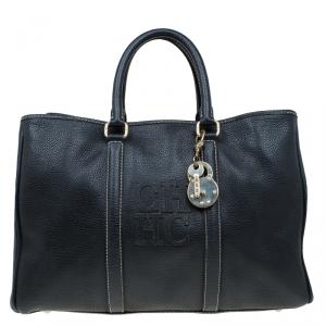 Pre Owned Carolina Herrera Black Leather Matteo Satchel