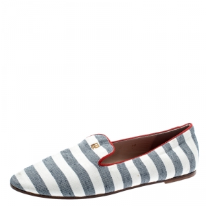 Pre Owned Carolina Herrera Two Tone Fabric Ballet Flats Size 36