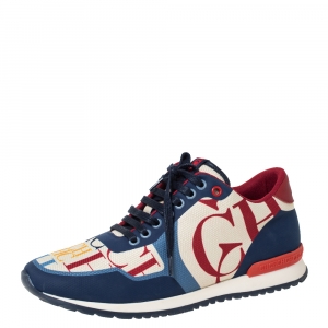 Pre Owned Carolina Herrera Multicolor CH Logo Canvas And Rubber Low Top Sneakers Size 40