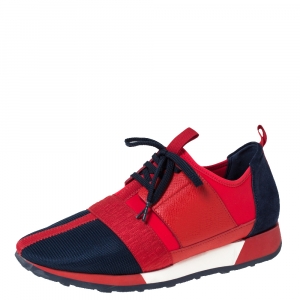 Pre Owned Carolina Herrera Multicolor Tweed, Leather And Suede Low Top Sneakers Size 41