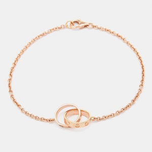 Pre Owned Cartier Love Interlocking Loops 18k Rose Gold Bracelet