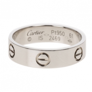 Pre Owned Cartier Love Platinum Ring Size 61