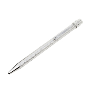 Pre Owned Cartier Palladium Finish Monogram Santos De Cartier Ballpoint Pen