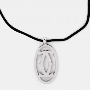Cartier Logo Silver Tone Cord Necklace