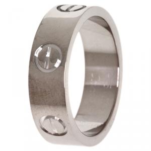 Pre Owned Cartier Love White Gold Ring Size 50