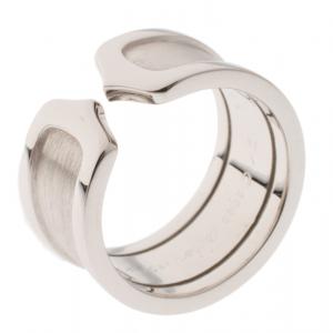 Pre Owned Cartier C De Cartier 18k white Gold Ring Size 50