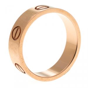 Pre Owned Cartier Love 18k Rose Gold Band Ring Size 56