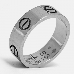 Pre Owned Cartier Love 18k White Gold Classic Model Ring Size 50