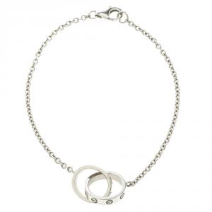 Pre Owned Cartier Love Interlocking 18k White Gold Bracelet 16cm