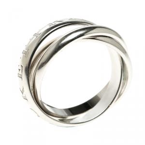 Pre Owned Cartier Or Amour Et Trinity 18k White Gold Ring Size 57