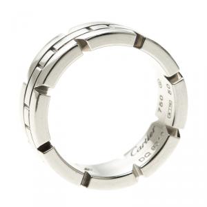 Pre Owned Cartier Tank Francaise 18K White Gold Band Ring Size 50
