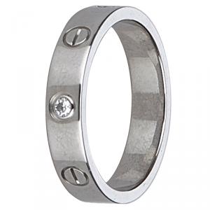 مملوكة مسبقًا Cartier Love Diamond White Gold Wedding Band Ring Size 52