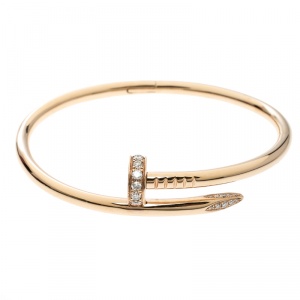 مملوكة مسبقًا Cartier Juste Un Clou Diamond 18k Rose Gold Bracelet 17cm