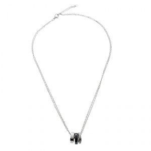 Pre Owned Cartier Love Ceramic & Diamond 18k White Gold Necklace