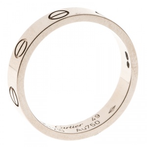 Pre Owned Cartier Love 18k White Gold Mini Ring Size 49