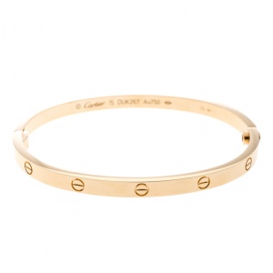 Pre Owned Cartier Love 18k Rose Gold SM Bracelet 15