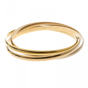مملوكة مسبقًا Cartier Trinity De Cartier 18k Three Tone Gold Rolling Bangle Bracelet