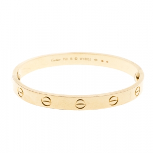 Pre Owned Cartier Love 18k Yellow Gold Bracelet 16
