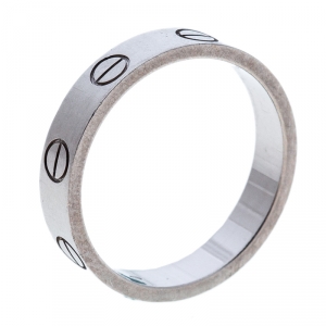 Pre Owned Cartier Love 18k White Gold Mini Ring Size 49