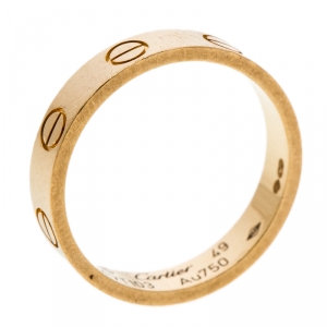 Pre Owned Cartier Love 18K Yellow Gold Mini Ring Size 49