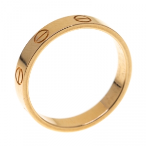 Pre Owned Cartier Love 18k Rose Gold Mini Band Ring Size 54