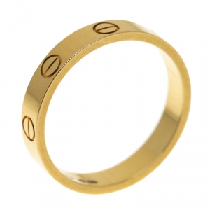 Pre Owned Cartier Love 18k Yellow Gold Mini Band Ring Size 54