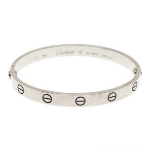 Pre Owned Cartier Love 18k White Gold Bracelet 17