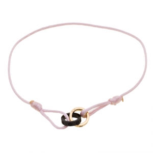 مملوكة مسبقًا Cartier Love Ceramic Diamond 18k Rose Gold Pink Cord Adjustable Bracelet