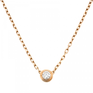 Pre Owned Cartier Diamants Légers Diamond 18k Rose Gold Pendant Necklace SM