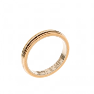 Pre Owned Cartier Trinity De Cartier 18k Three Tone Gold Band Ring Size 53