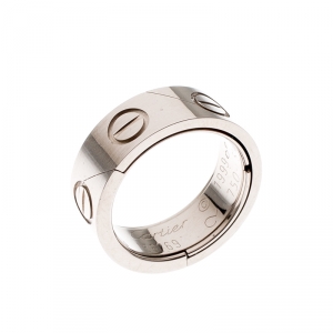 Pre Owned Cartier Astro Love 18k White Gold Ring Size 51