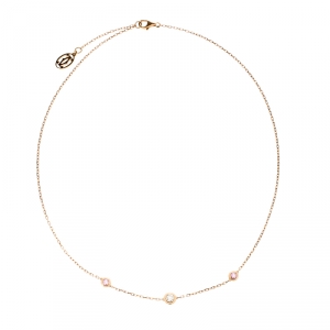 Pre Owned Cartier Diamants Legers De Cartier Pink Sapphire Diamond 18k Rose Gold Station Necklace