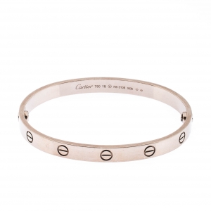 Pre Owned Cartier Love 18k White Gold Bracelet 18cm