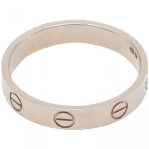 Pre Owned Cartier Love White Gold Ring Size 56