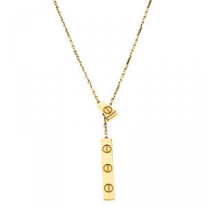 Pre Owned Cartier Love 18k Yellow Gold Lariat Necklace
