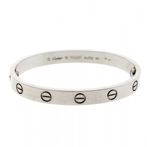 Pre Owned Cartier Love 18k White Gold Bracelet 15