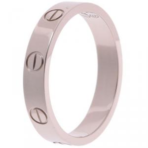 Pre Owned Cartier Love 18K White Mini Ring Band Size 54